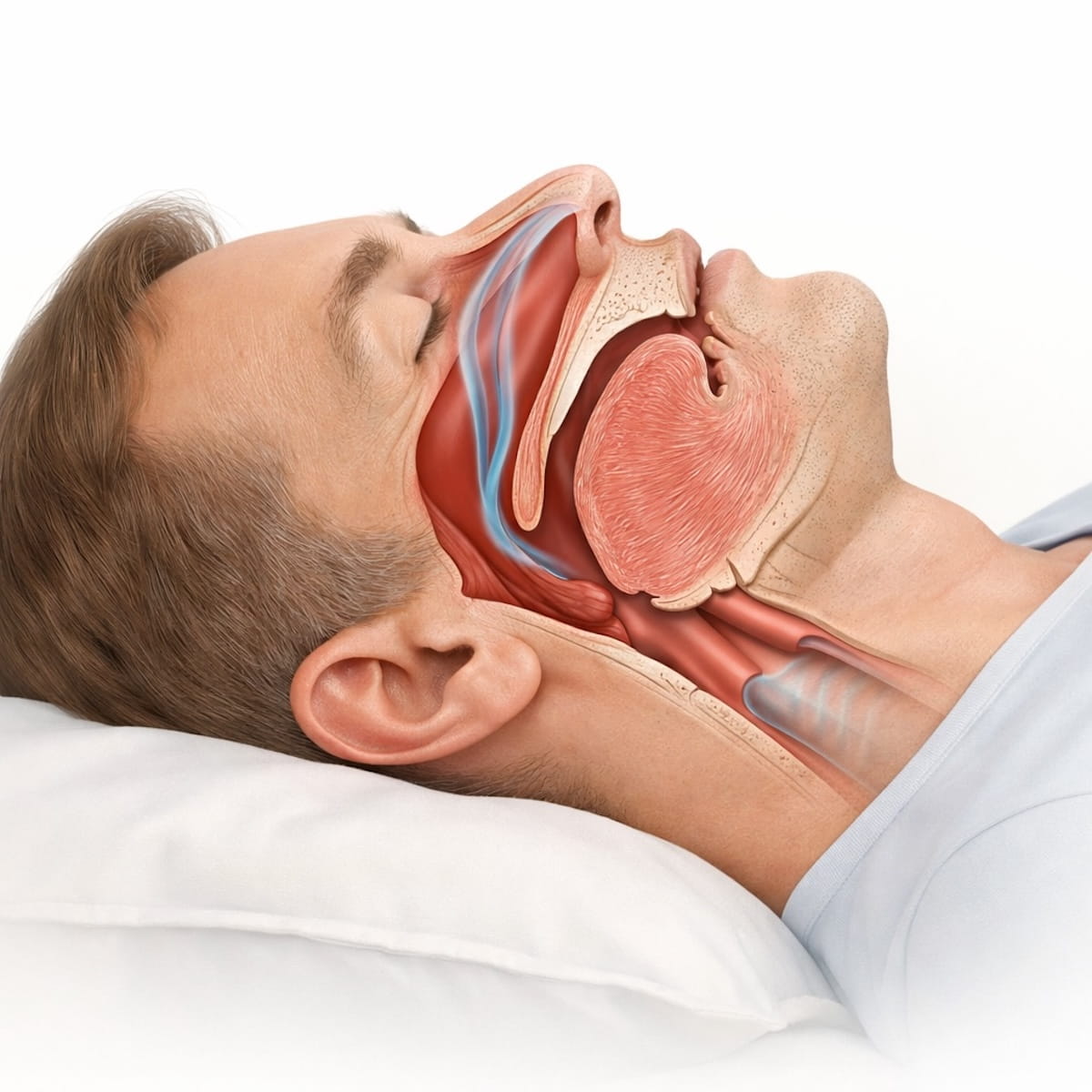 Механизм обструктивного апноэ сна перекрытие дыхательных путей во время сна