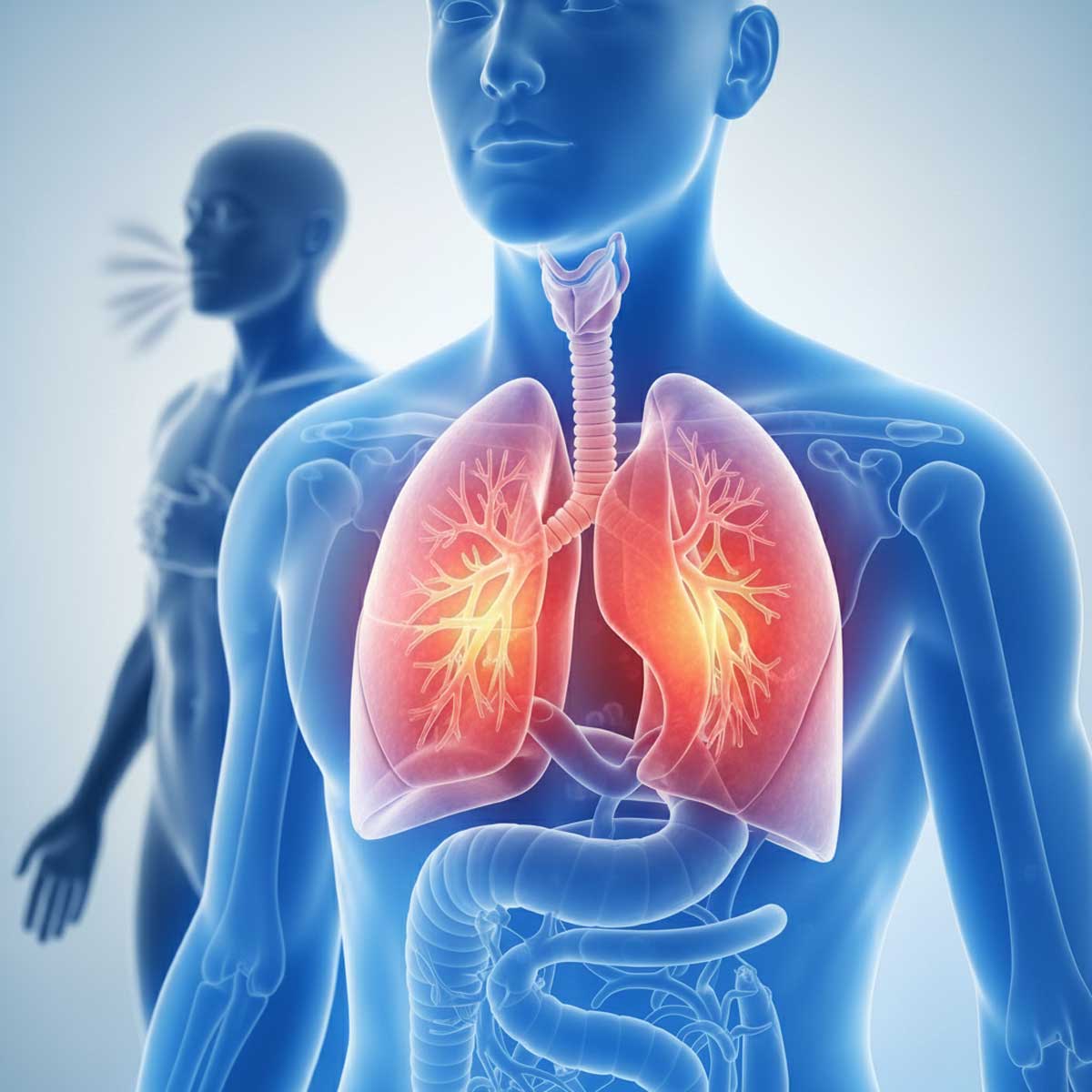 Человек , который страдает бронхиальной астмой