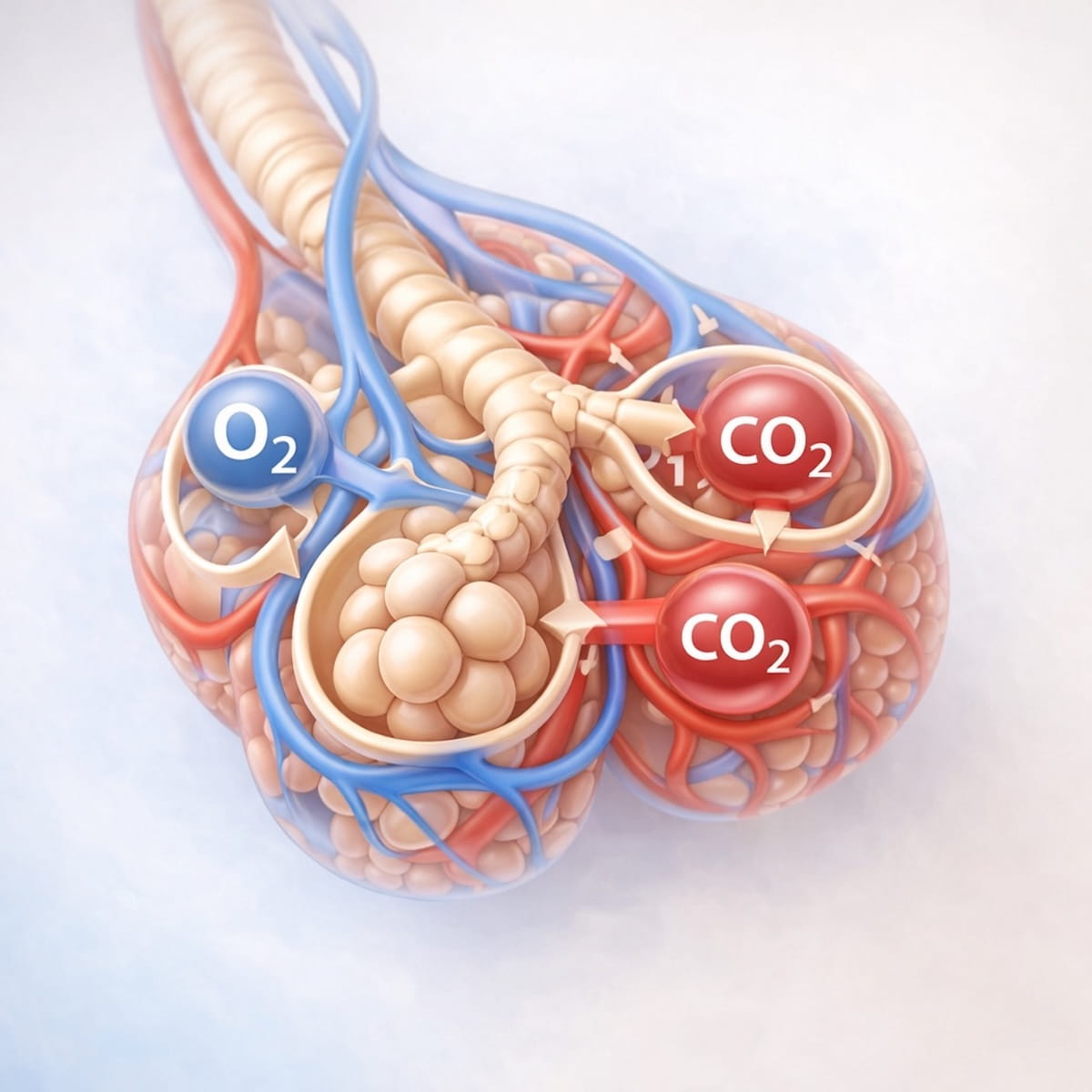 Газообмен в легких: обмен кислорода и углекислого газа в альвеолах