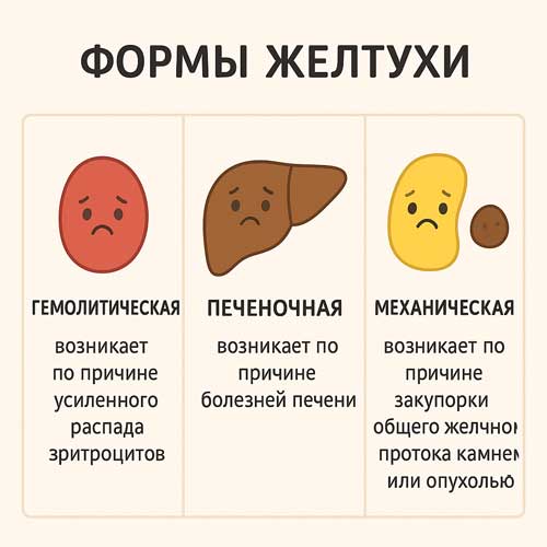 три формы желтух, таблица