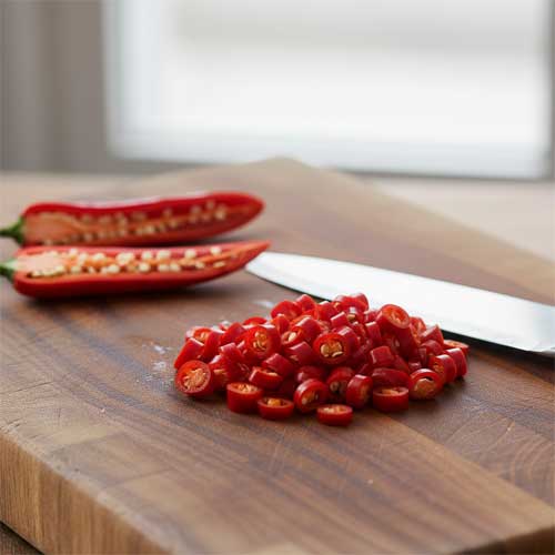 нарезанный перец чили