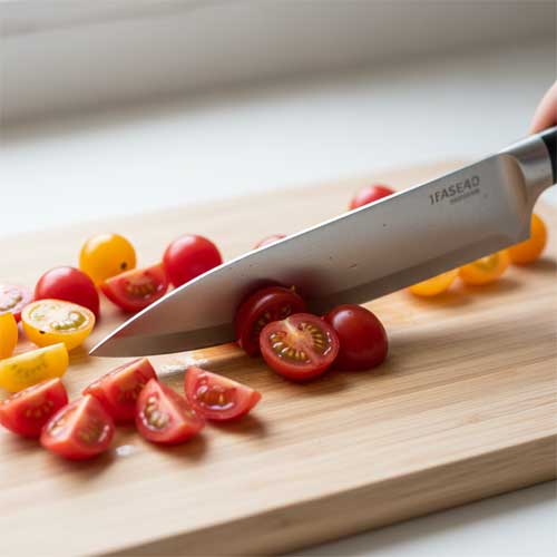 режут помидоры