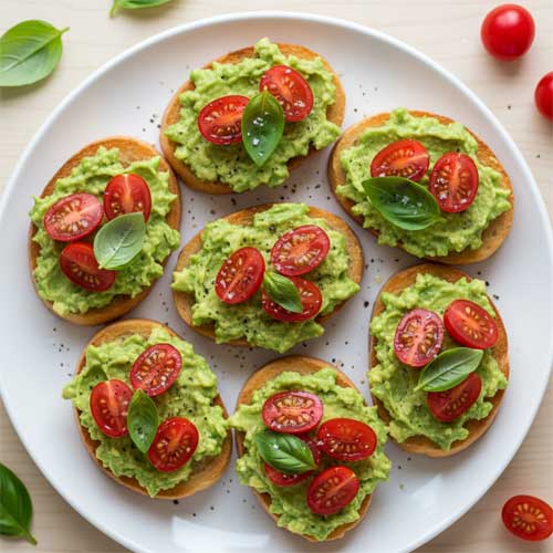 на блюде готовые кростини