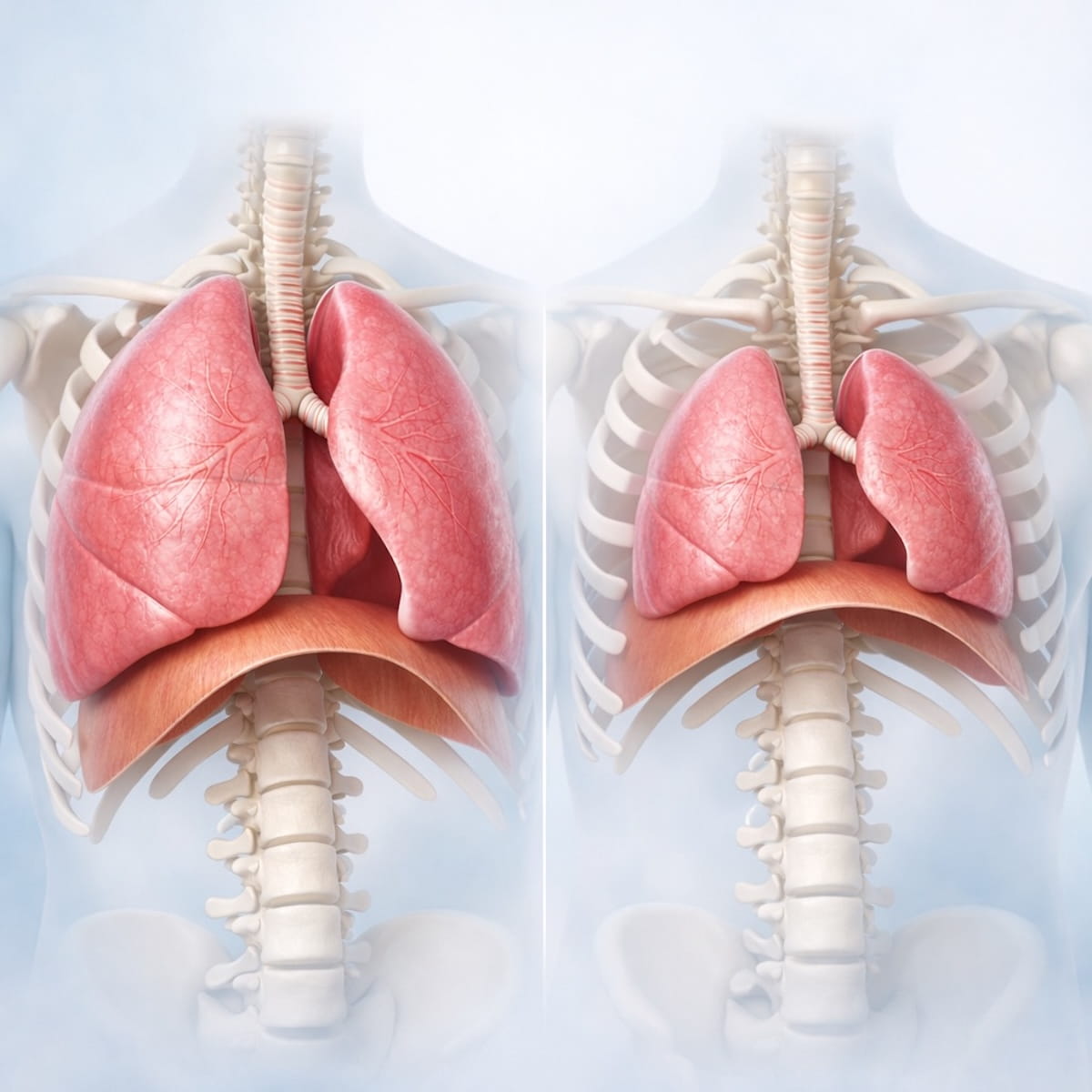 Сравнение нормального и поверхностного дыхания