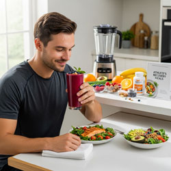 мужчина придерживается правильного питания после травмы