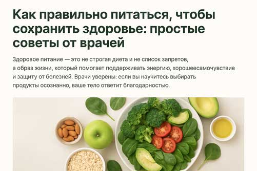 как правильно питаться