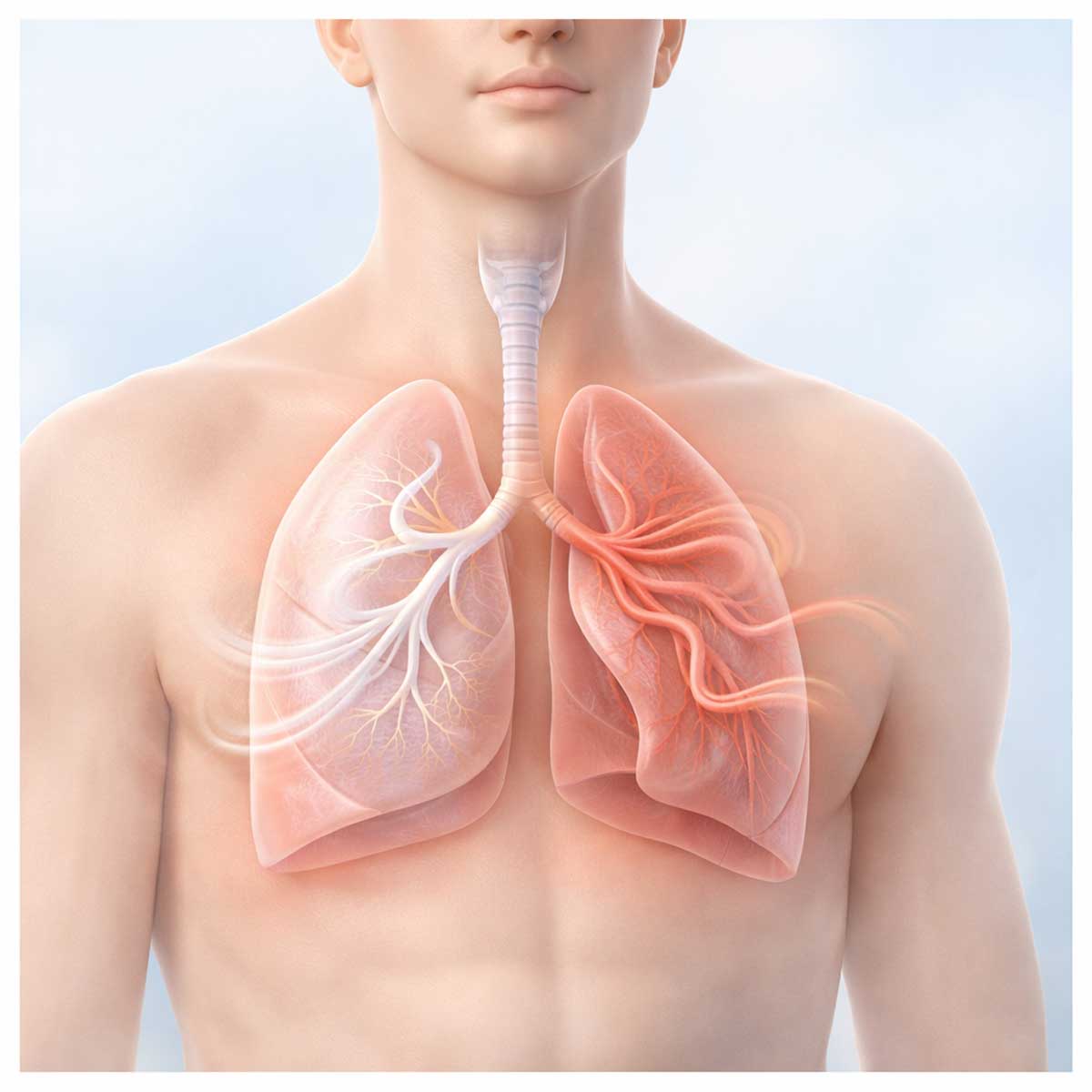 Основные признаки нарушения дыхания: ощущение нехватки воздуха и изменение дыхательного ритма