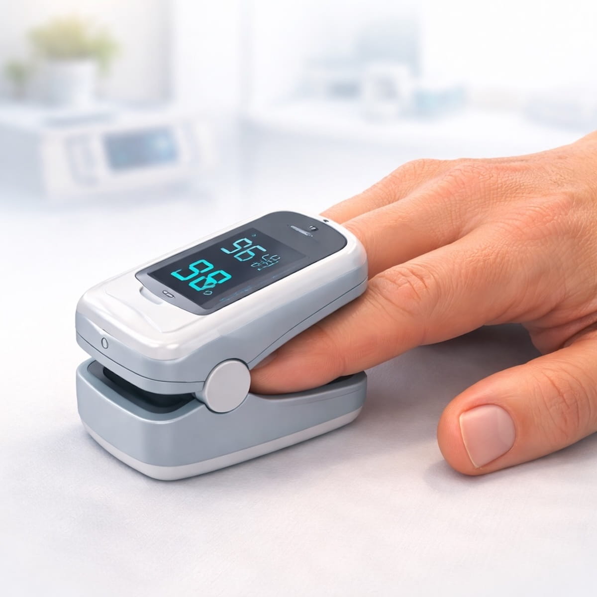 Пульсоксиметрия измерение насыщения крови кислородом датчик на пальце