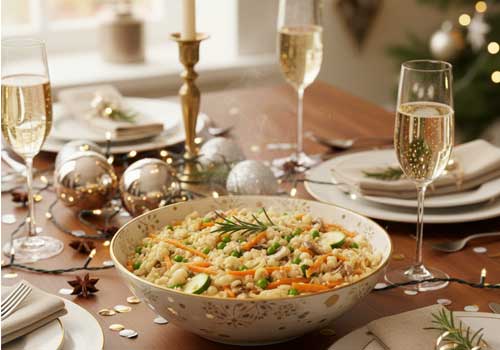 ризотто на праздничном новогоднем столе