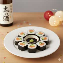 подаем роллы на стол