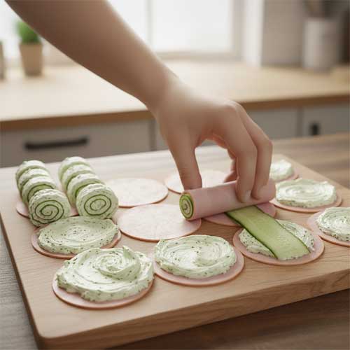 сворачивают рулетики