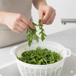 моем и сушим руколу