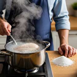 отваривают куриную грудку в кастрюле