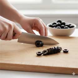 нарезают оливки