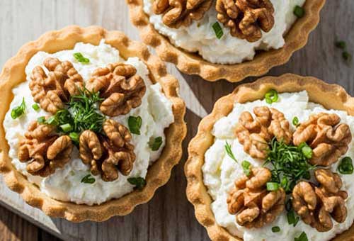 Тарталетки с козьим сыром и медом