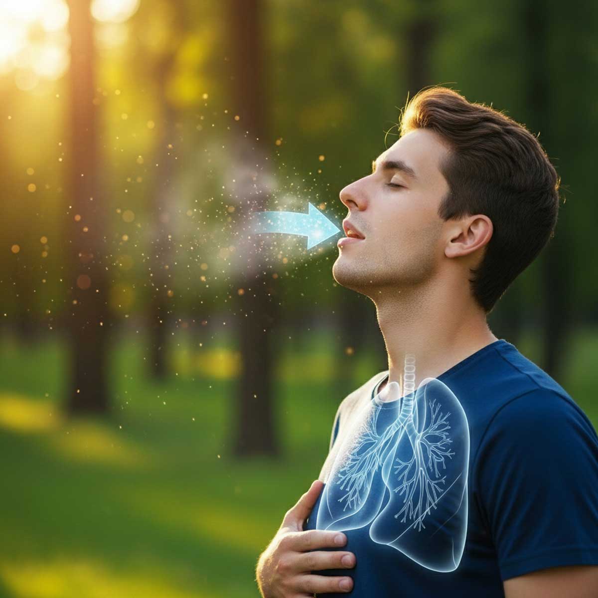 человек дышет - внешнее дыхание