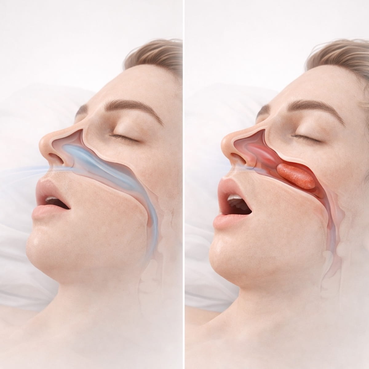 дыхание через рот при заложенности носа