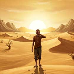 человек в пустыне страдает без воды